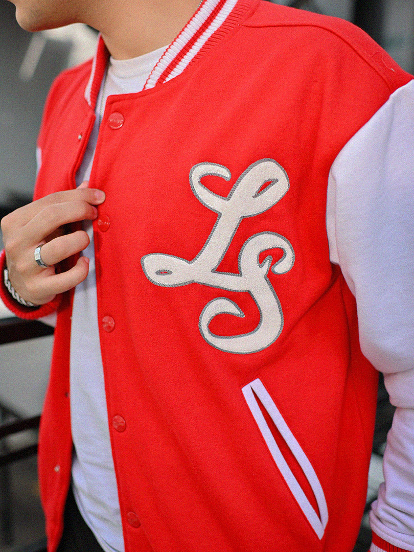 West Coast Classics Red & White Varsity Men Jacket