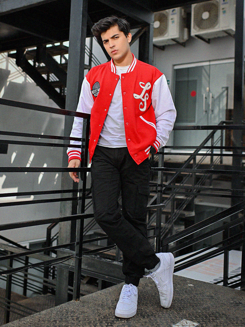 West Coast Classics Red & White Varsity Men Jacket