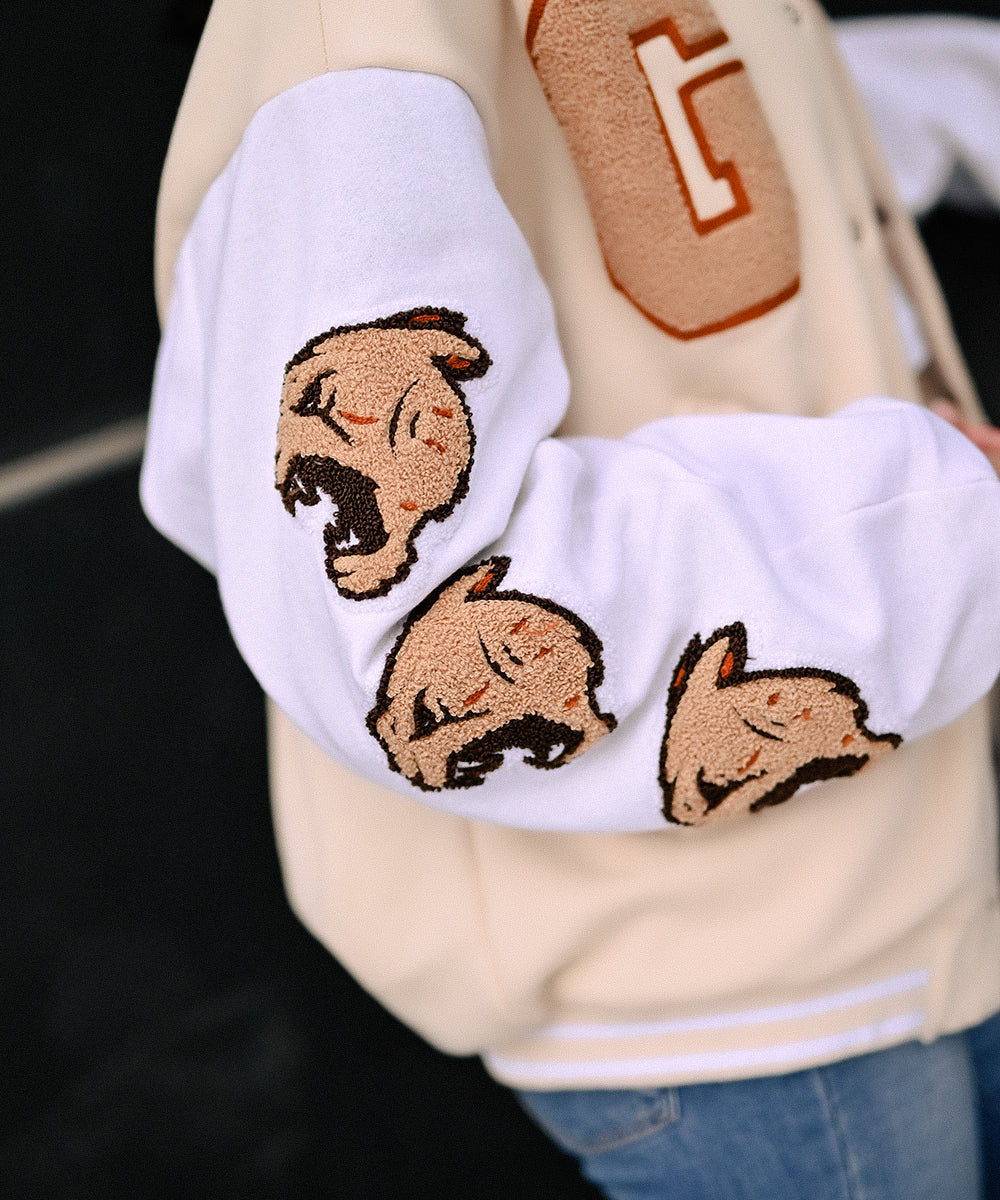 The Wild Beige Zaavs Jacket | Varsity Jacket | Women | Zaavs Wardrobe