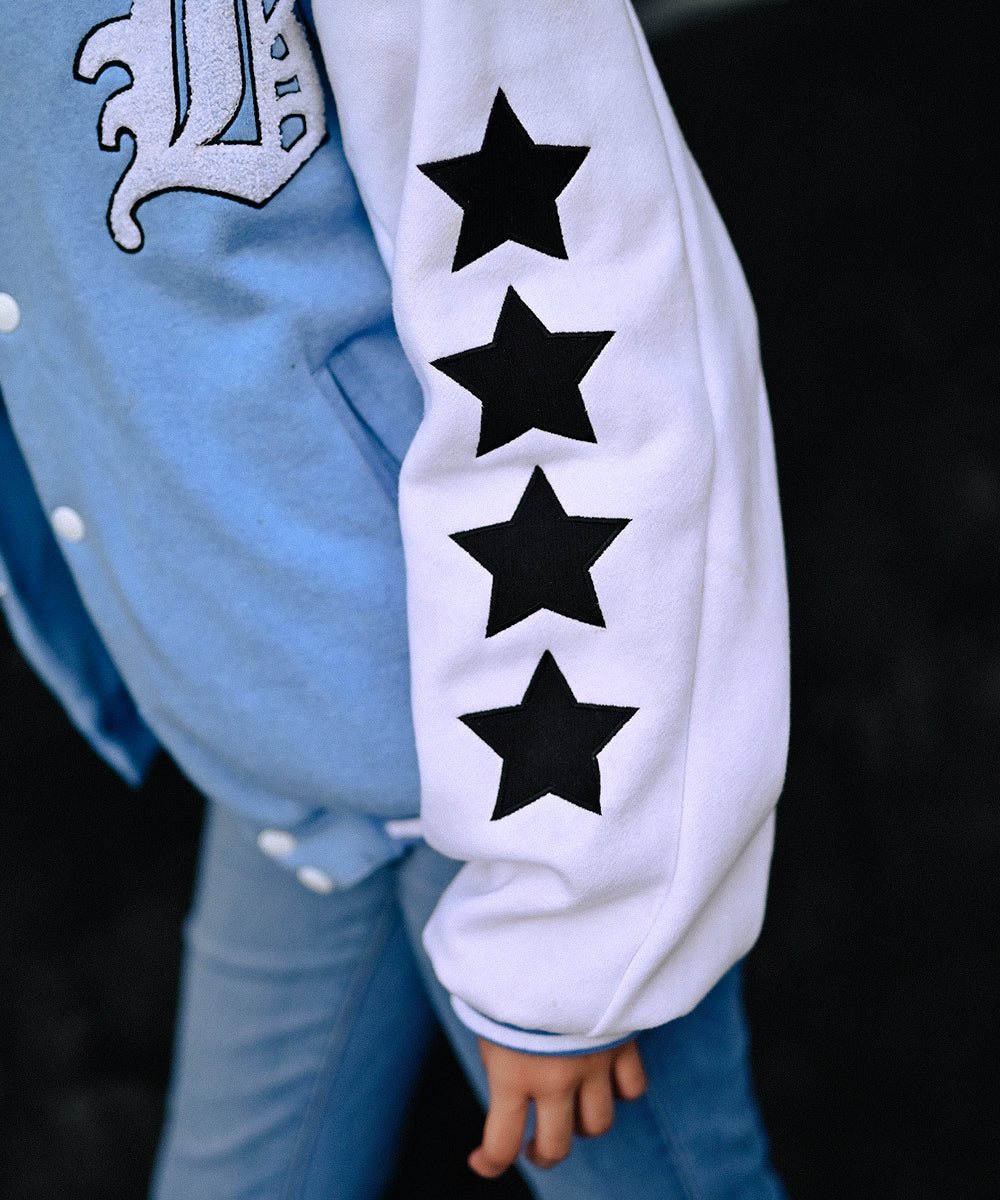 LA Sky Blue Letterman Jacket | Varsity Jackets | Zaavs Wardrobe | Unisex