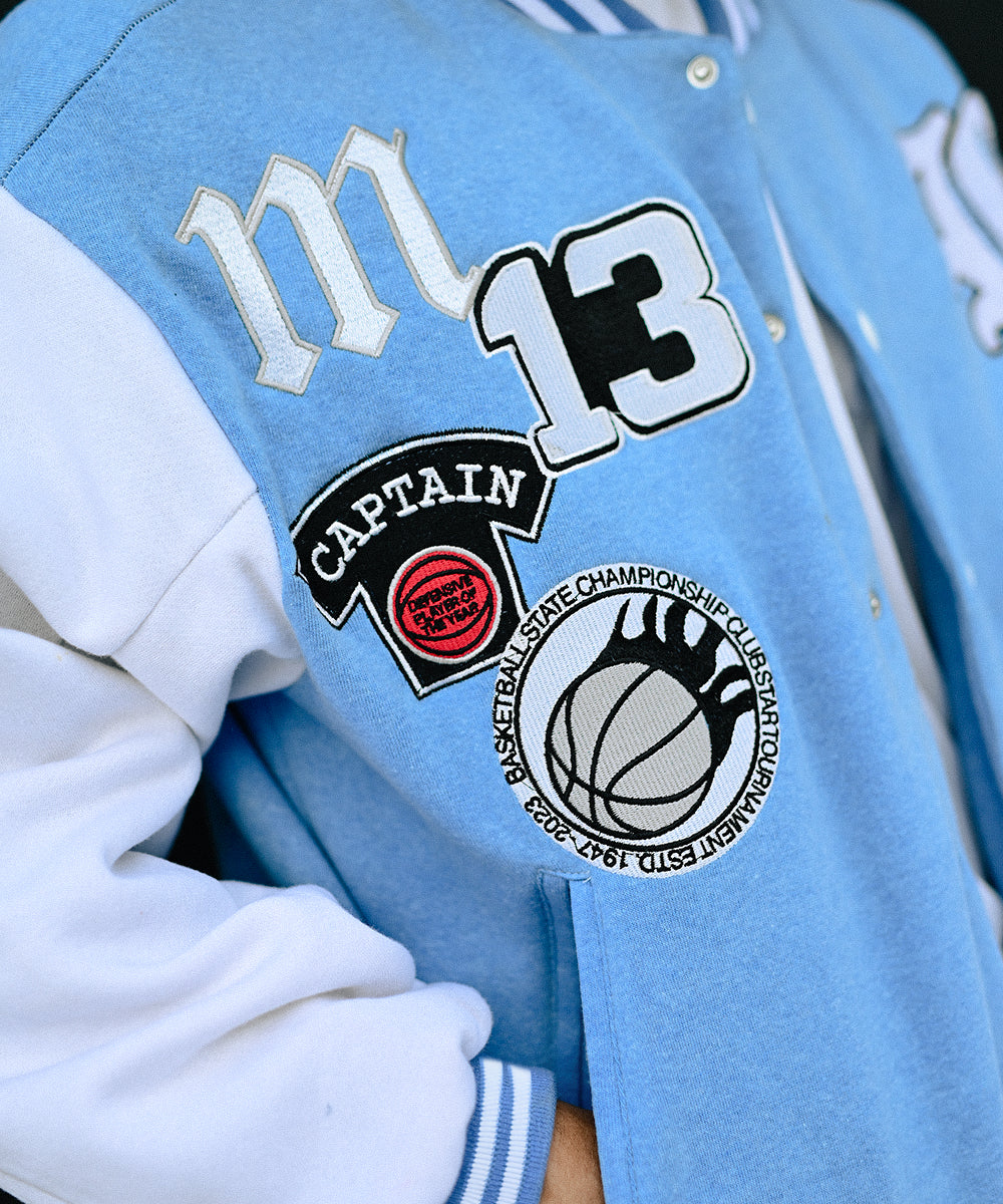 LA Sky Blue Letterman Jacket | Varsity Jackets | Zaavs Wardrobe | Unisex