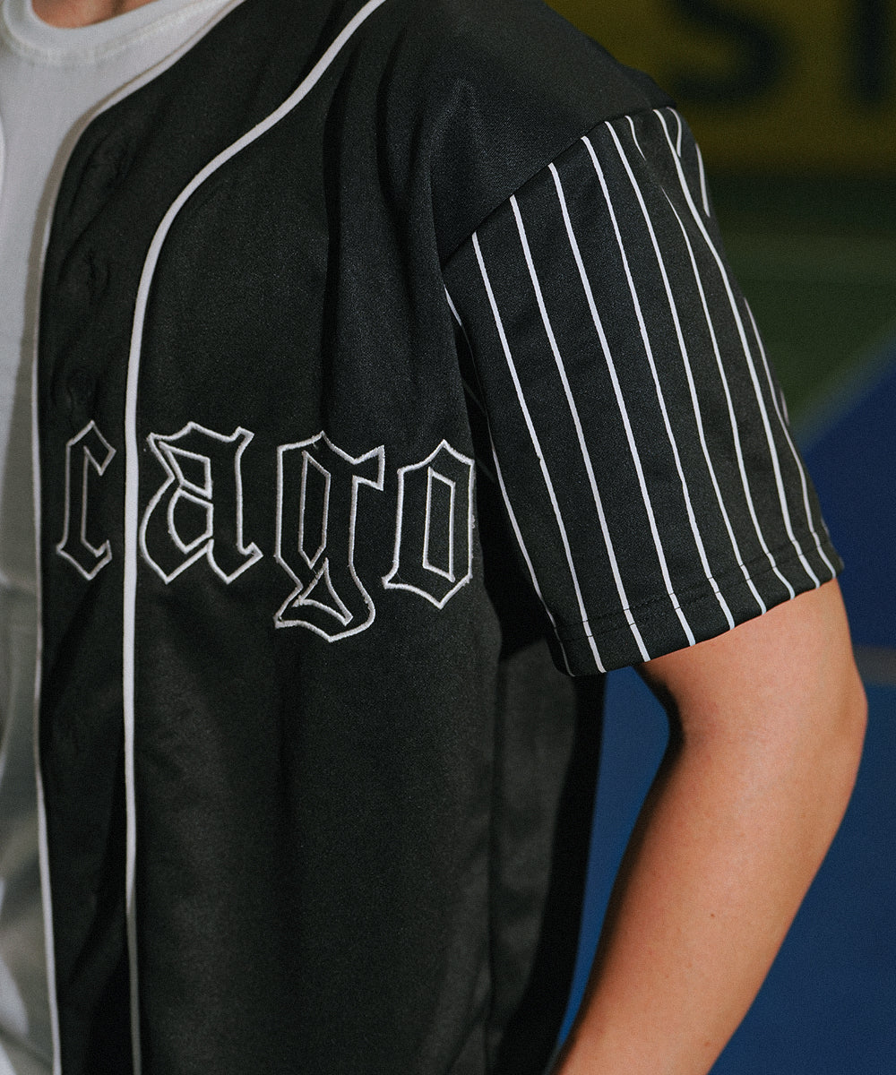 Unisex Zaavs Stripe Chicago (Black) Baseball Jersey