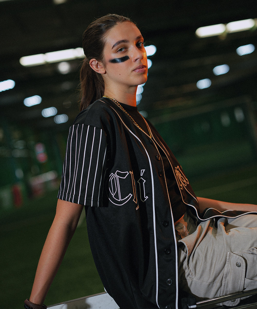 Unisex Zaavs Stripe Chicago (Black) Baseball Jersey