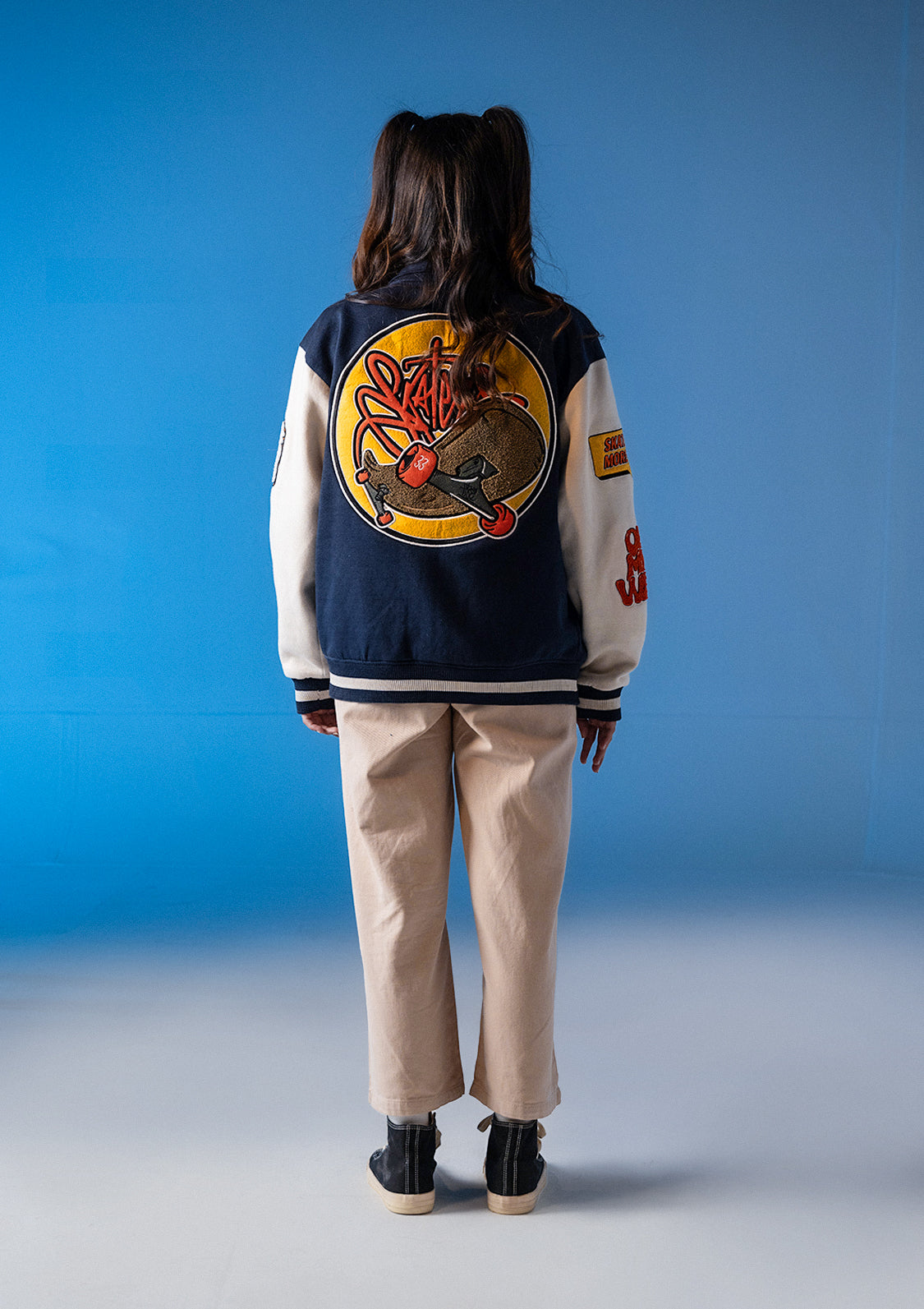 Unisex Zaavs Force Navy Blue Varsity Jacket
