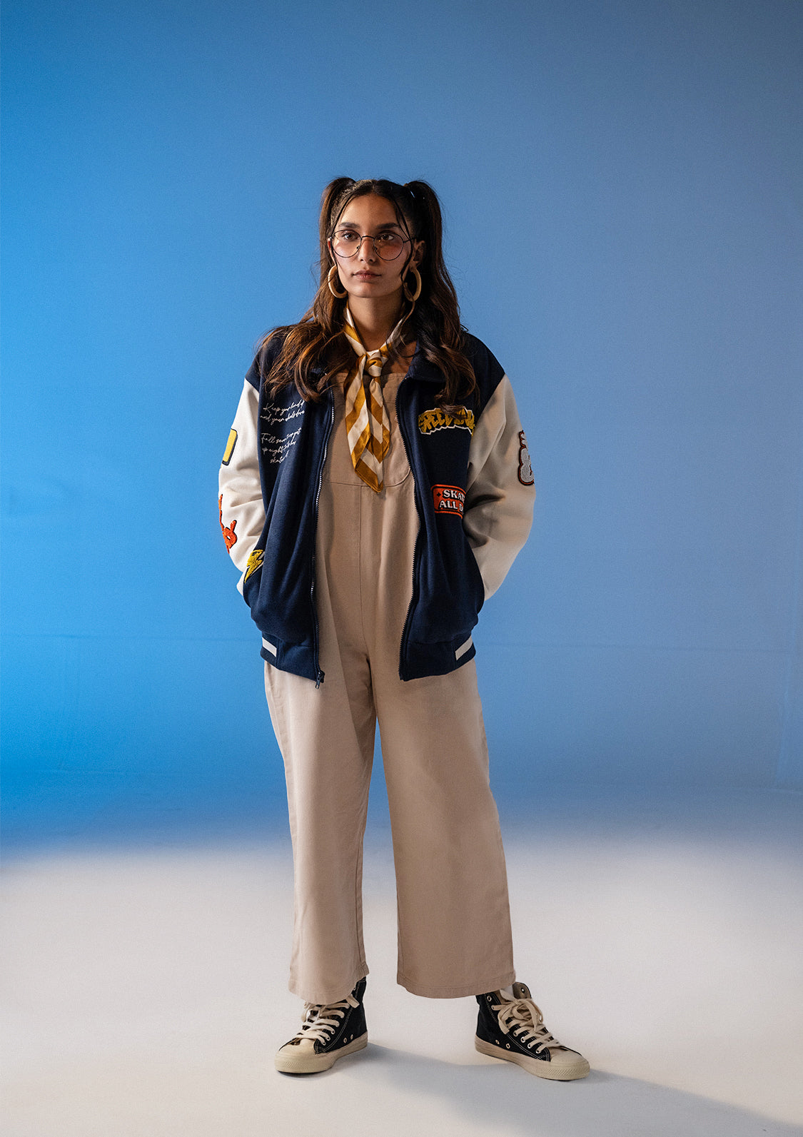 Unisex Zaavs Force Navy Blue Varsity Jacket