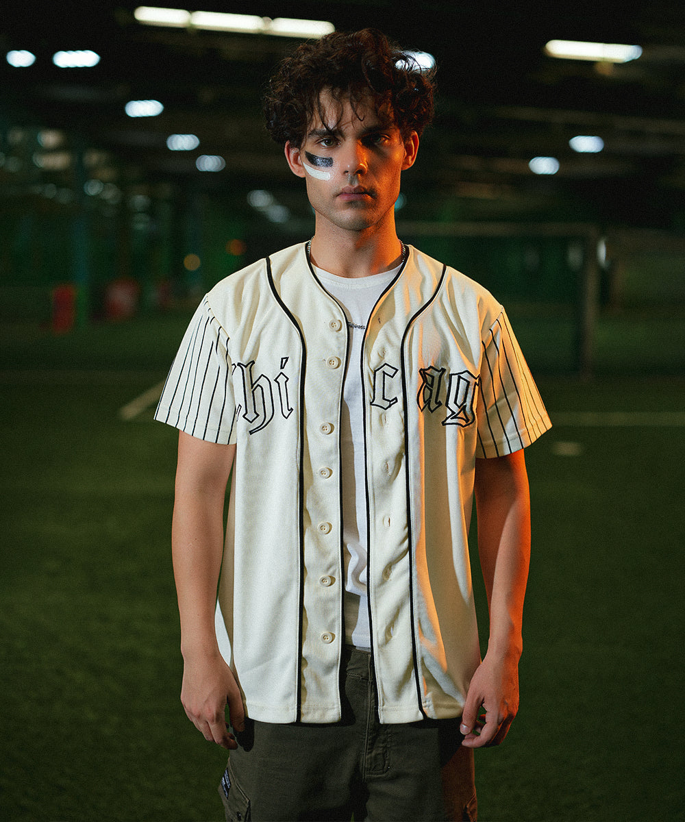 UNISEX Urban Stripe Zaavs Chicago (Off- White) Baseball Jersey