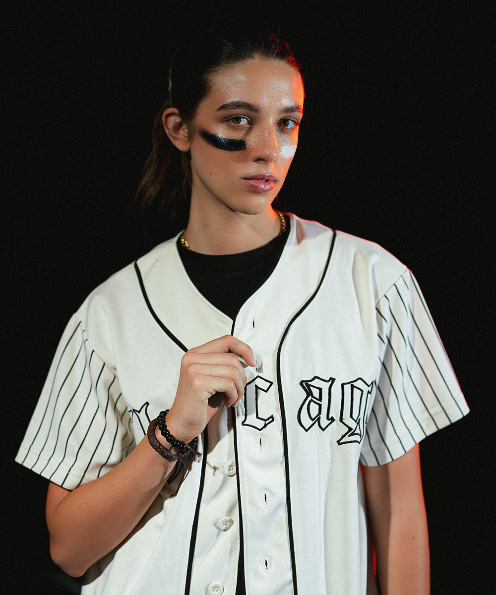 UNISEX Urban Stripe Zaavs Chicago (Off- White) Baseball Jersey