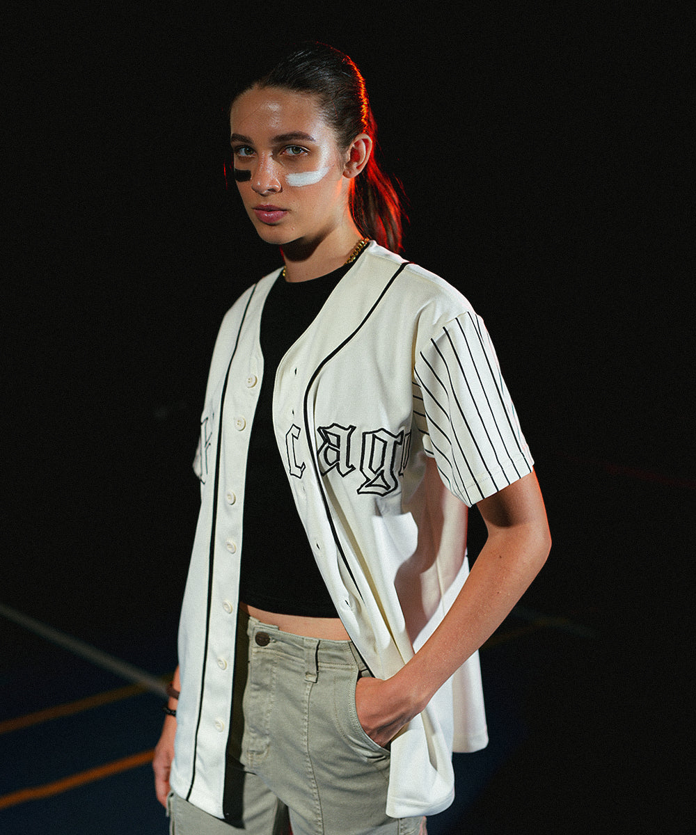 UNISEX Urban Stripe Zaavs Chicago (Off- White) Baseball Jersey
