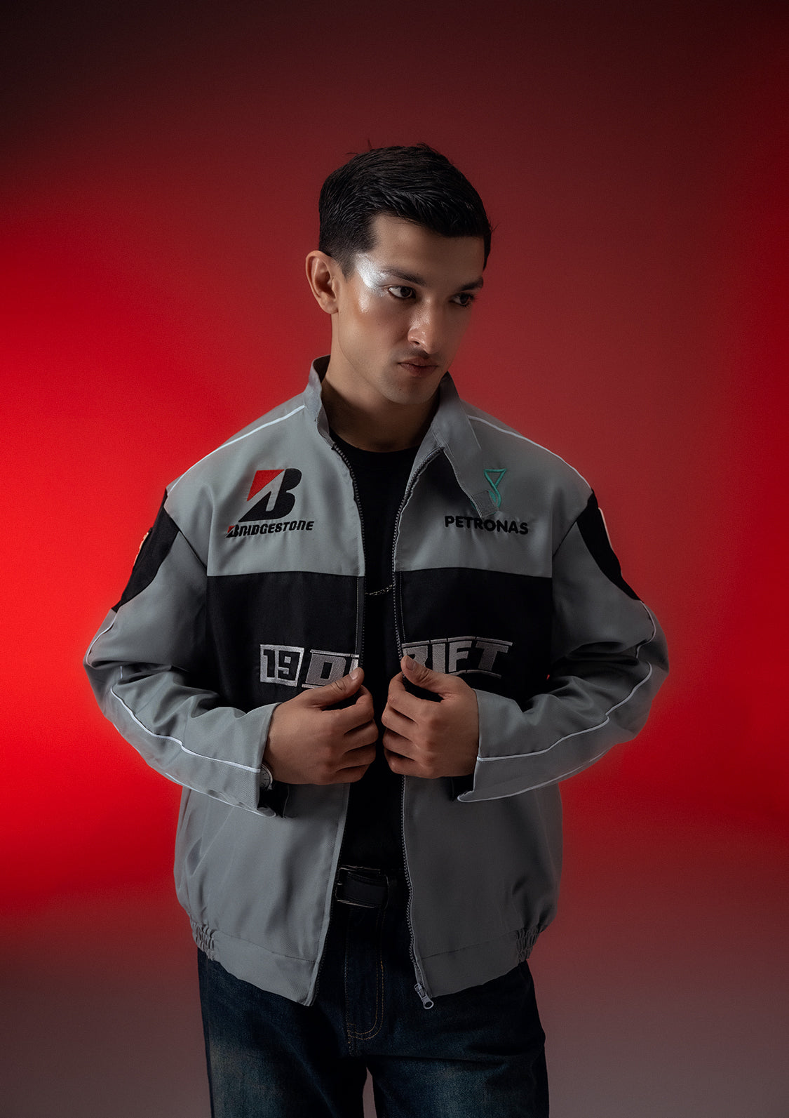 Unisex Zaavs DRIFT Grey Racer Jacket