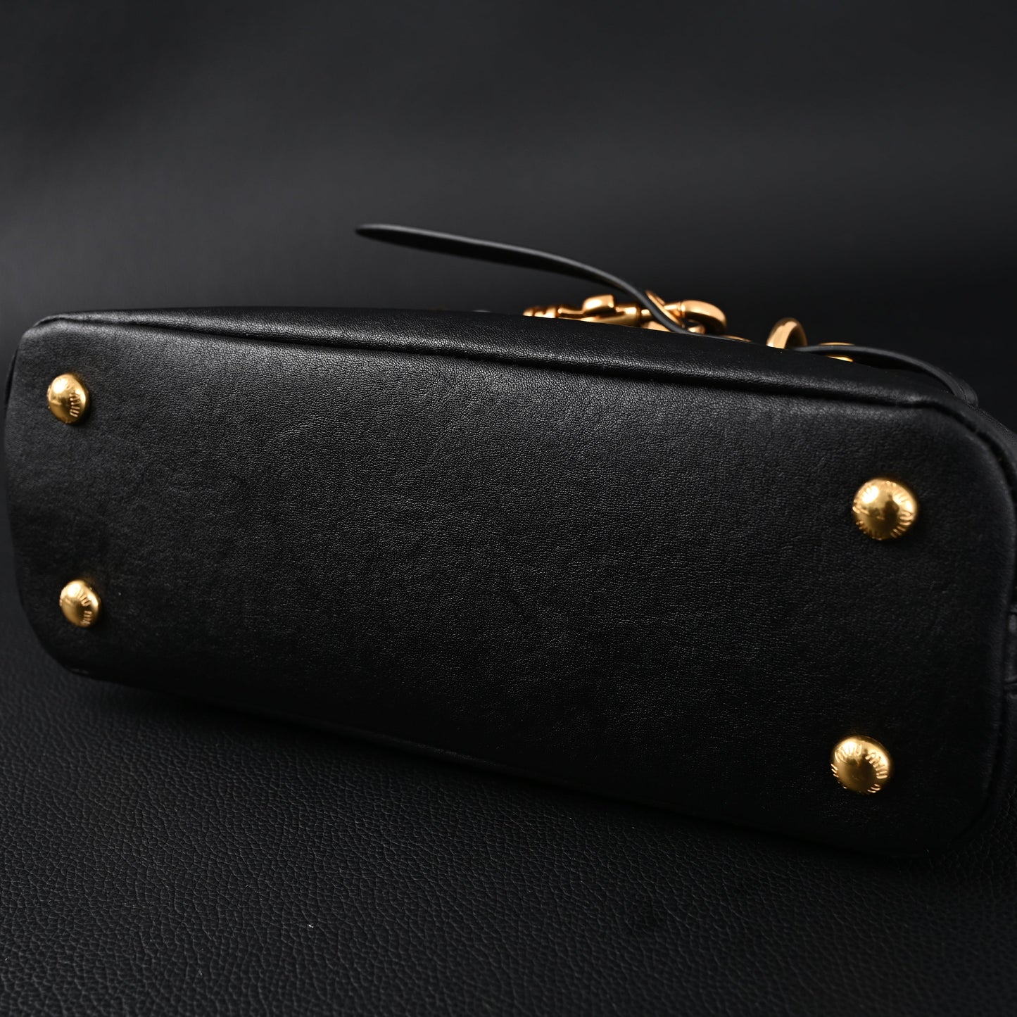 Miu Miu Black Leather Satchel Bag – Medium Structured Tote